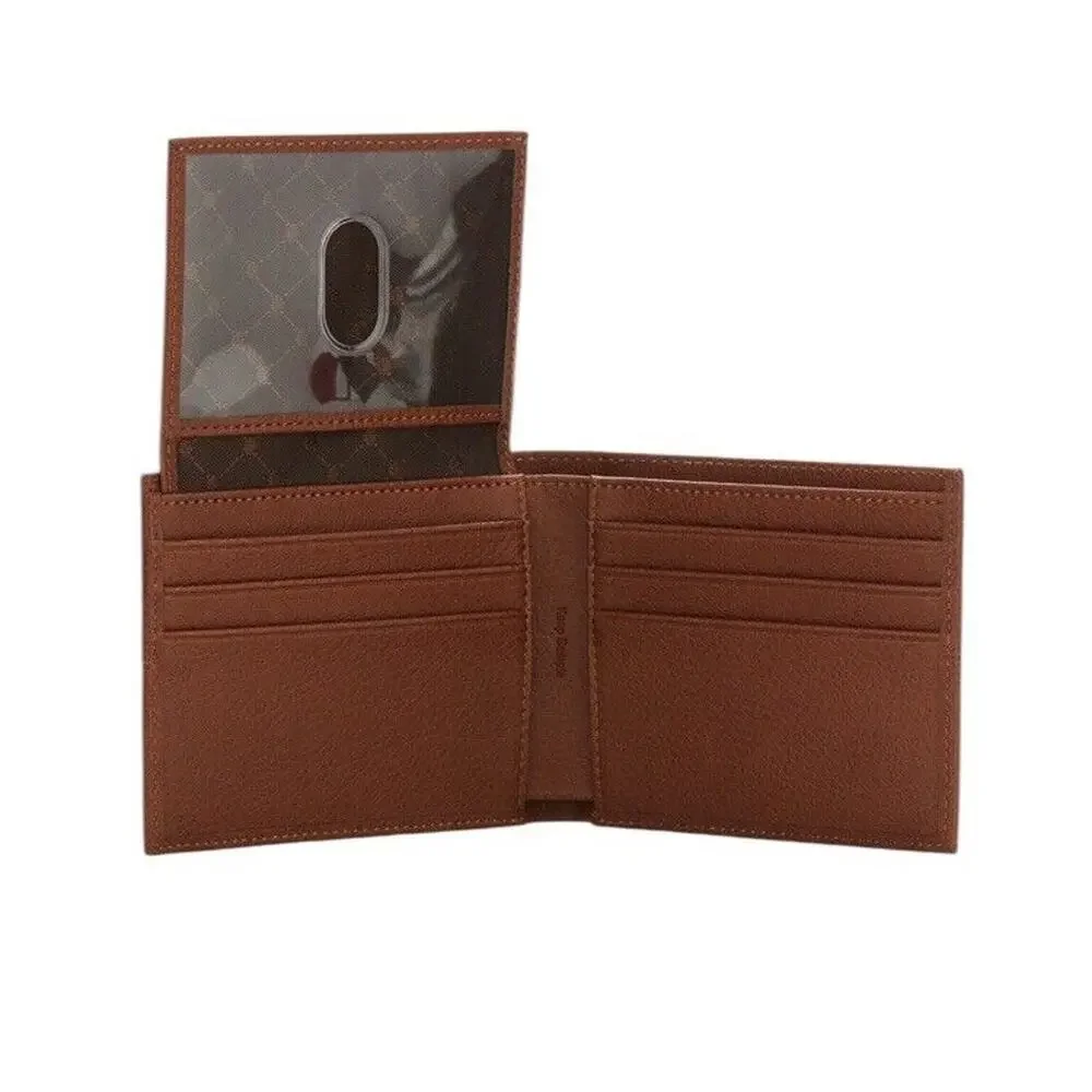 PERRI ELLIS Men’s Faux Leather Trifold Passcase Wallet Color Lugg